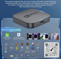 AI Box Wireless CarPlay & Android Auto Adapter – Built-in Netflix YouTube TikTok