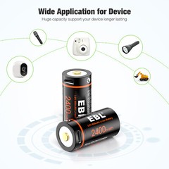 EBL 16340 CR123A USB Rechargeable Li-ion Battery 3.0V For Arlo Camera Lot