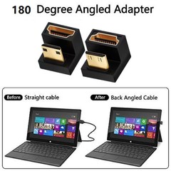 8K U Shaped Mini HDMI To HDMI Adapter UHD Up Angle Mini HDMI Male To HDMI Female