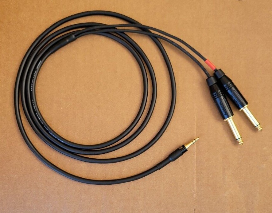 1’FT-25FT Mogami Y cable Aux Audio 3.5mm Stereo Male to Dual Amphenol 1/4 L-R