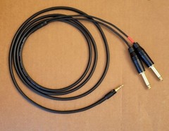 1’FT-25FT Mogami Y cable Aux Audio 3.5mm Stereo Male to Dual Amphenol 1/4 L-R