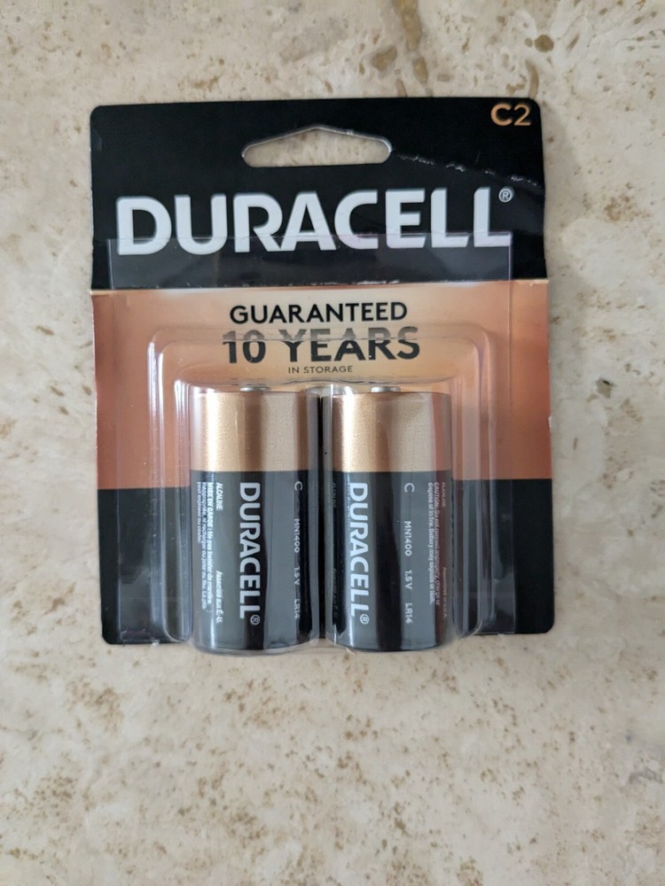 2 Pack Duracell C2 Alkaline Batteries. Trusted Brand, 10 Years Guarantee. New.