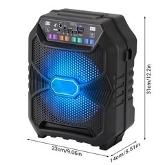 Rechargeable Bluetooth Speaker w/ 8” Woofer Portable LED Party Speaker AUX TWS