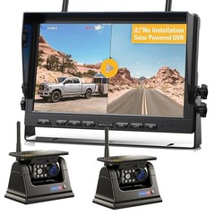 Wireless Magnetic Solar Backup Camera 1080P 10.1″ DVR for Monitor RV Truck Ship