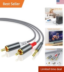 3.5mm to 2 RCA Adapter Cable – High Fidelity Stereo Audio Connection