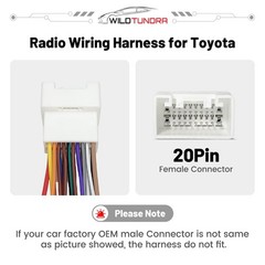 20 Pin Radio Wiring Harness for Toyota 2000-2006 4Runner Avalon Camry with JB…