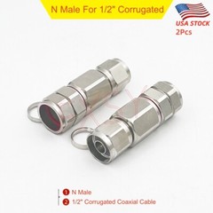 2Pcs N Male Connector Clamp For 1/2″ Corrugated Coaxial Cable ANDREW LDF4-50A