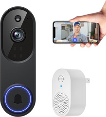 1080P Smart Video Doorbell Camera Wireless Doorbell Receiver Included Live View