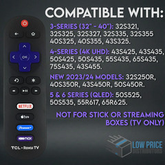 Genuine OEM TCL 43UP130 43S305 43S325 43S421 TV Remote Control