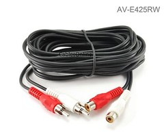 25ft 2-RCA Male to Female Red/White Extension Cable, CablesOnline AV-E425RW