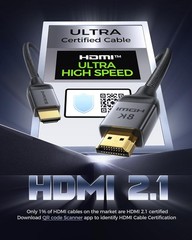 Certified HDMI 2.1 Cable, [4K@240Hz 144Hz 120Hz, 8K@60Hz] 1440P Ultra High Sp…