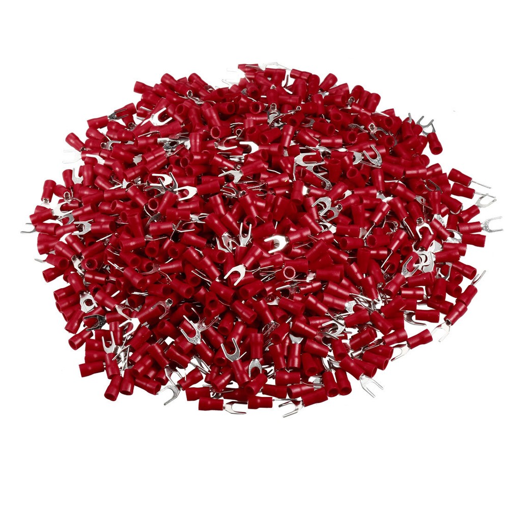 1000PCS SV1.25-4S Insulated Fork Spade Wire Connector Electrical Crimp Terminal