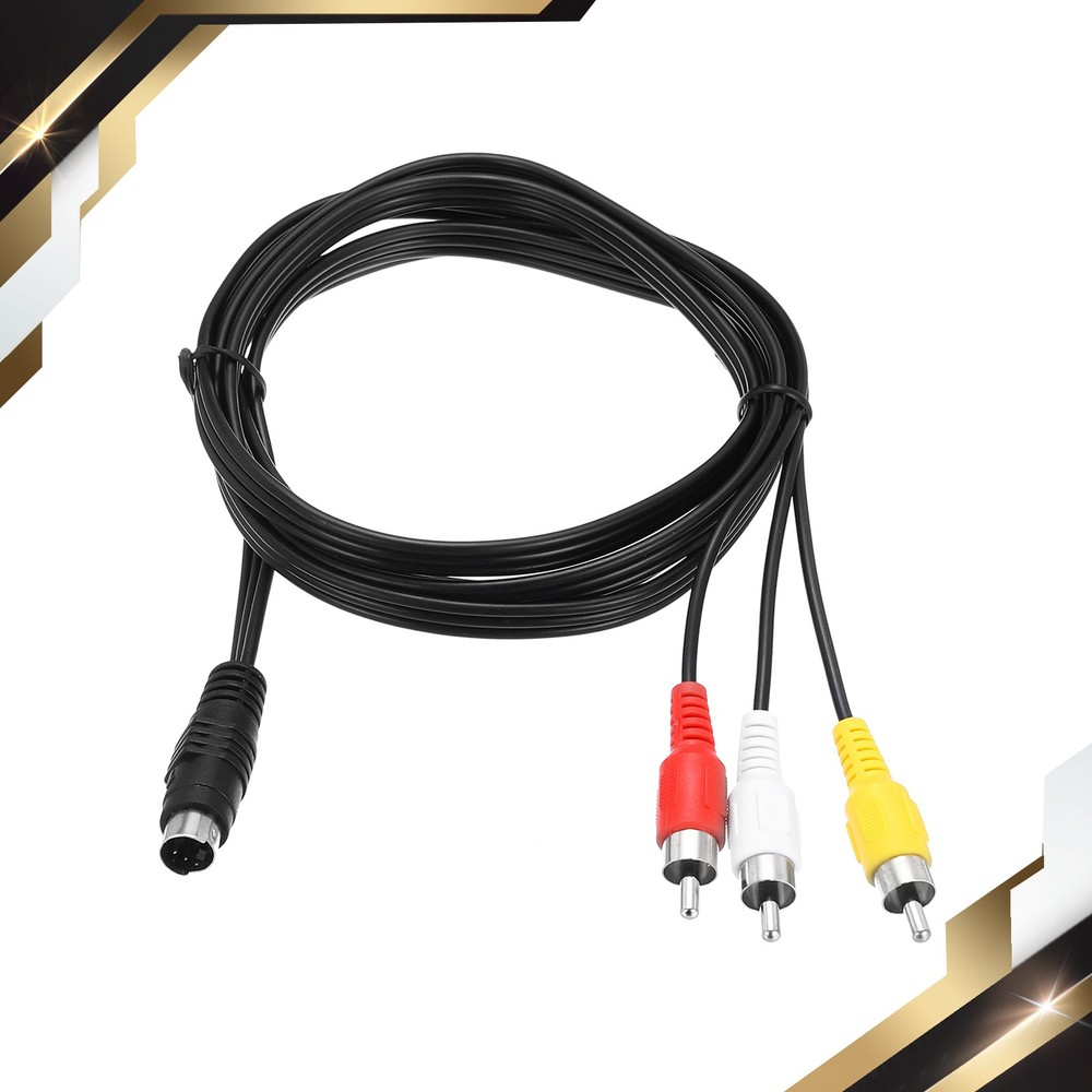 S Video Cable 5ft 4 Pin S-Video Male to 3 RCA Male Composite Adapter Converter