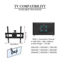 32-65 Inch Full Motion TV Wall Mount Bracket Tilt 32 36 42 46 50 55 65″ LED LCD