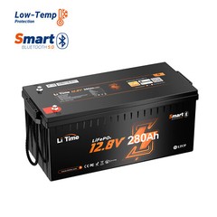 LiTime 12V 280Ah Bluetooth LiFePO4 Lithium Battery For RV Solar Boat-Refurbished