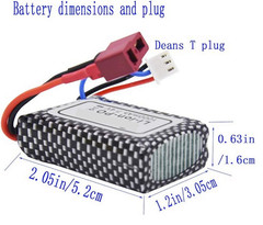 1X 7.4V 1000mAh Li-po Rechargeable Battery 25C 803048 T-Plug Fit RC Cars Trucks