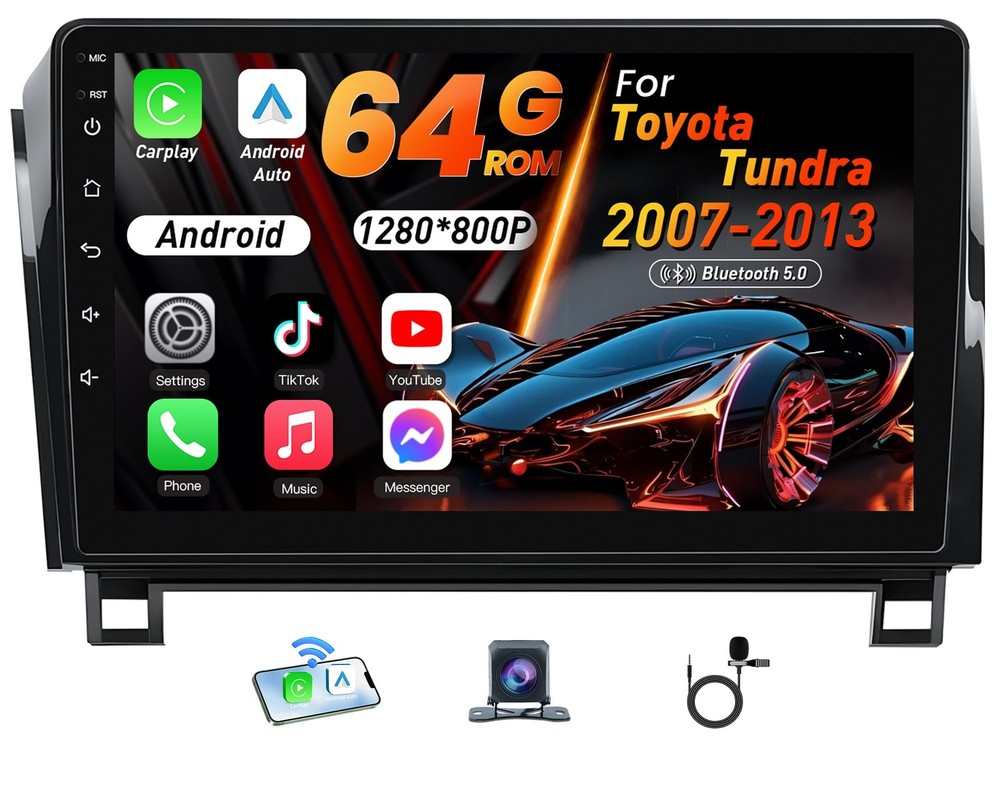 4GB RAM 64GB ROM for Toyota Tundra 2007-2013, Sequoia 2008-2018…
