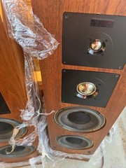 Vintage Set of Two Altec Lansing 508 Speakers TALL HEAVY Woodgrain 41″ AWESOME