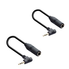 6.35mm 1/4″ Male to 3.5mm 1/8″ Female Right Angle Male Stereo Jack Adapter Cable