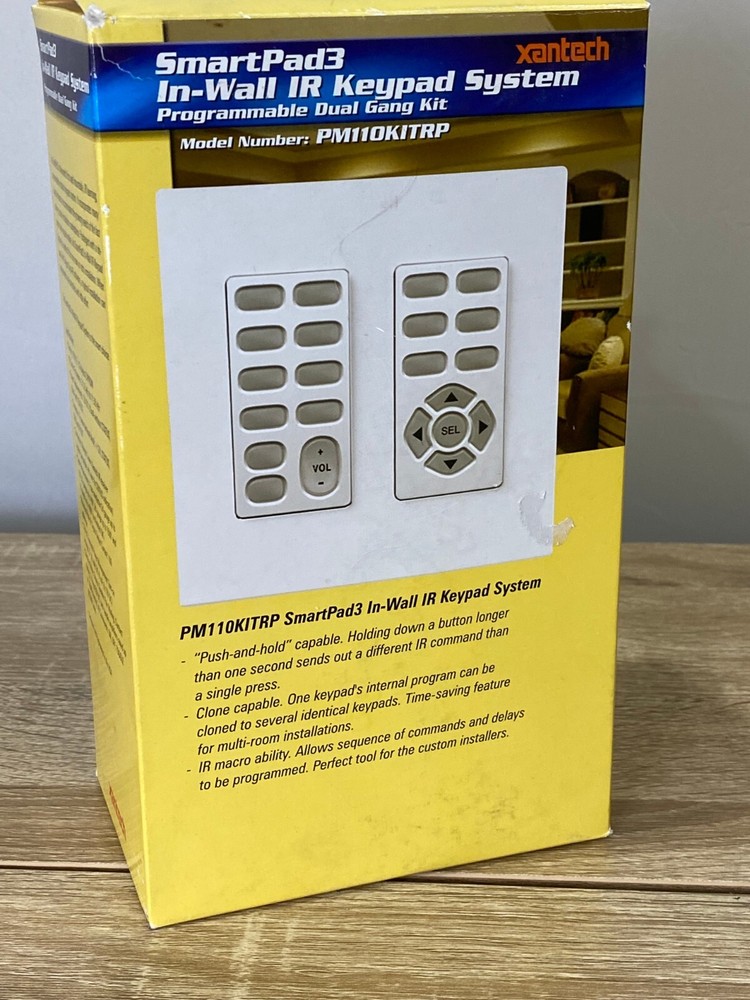 Xantech SmartPad3 In-Wall IR Keypad System Programmable Dual Gang Kit PM110KITRP