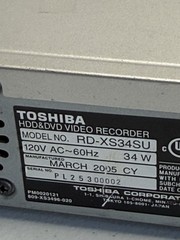 Toshiba RD-XS34SU HDD & DVD Video Recorder Player RD-XS34 Silver 2005 No Remote