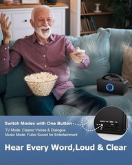 Wireless TV Speaker, Portable TV Audio Amplifier with Voice Clarifying Mode, …