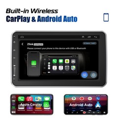 Rotatable 10.1” Android 15 Touch Screen Car Stereo Radio GPS Wifi Single 1 DIN