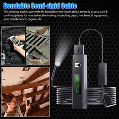 8LED WiFi Snake Borescope Endoscope 8mm Inspection Camera for iPhone Android iOS