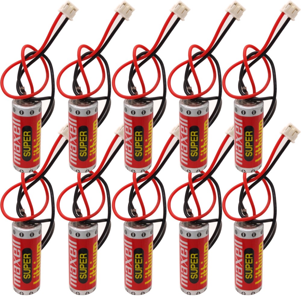 10Pcs 3.6V ER10/28 ER10280 Lithium Battery Mitsubishi FX2NC-32BL Battery w/ Plug