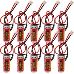 10Pcs 3.6V ER10/28 ER10280 Lithium Battery Mitsubishi FX2NC-32BL Battery w/ Plug