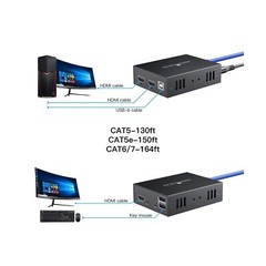 HDMI KVM USB Extender Transmit 1080p HD Video Over Cat5e/6 Ethernet Cable 50m…