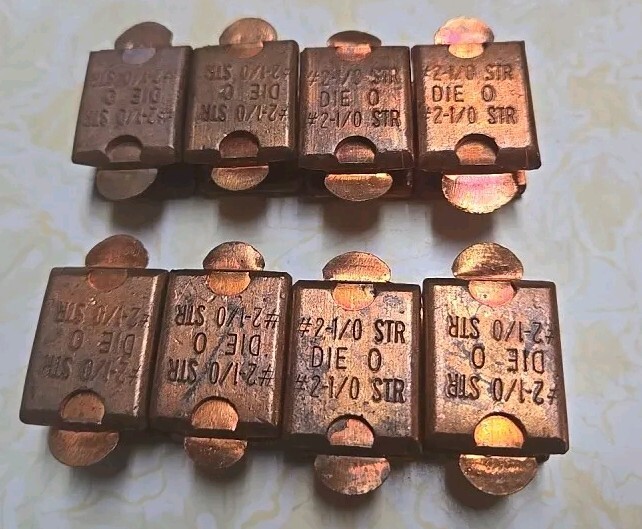 8 Pc. Crimp Style 2-1/0 Copper Splice Forcstranded Wire Die0 CDT-303-8