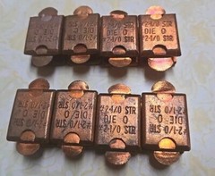 8 Pc. Crimp Style 2-1/0 Copper Splice Forcstranded Wire Die0 CDT-303-8