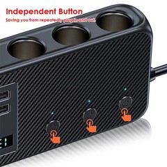 9in1 Multi Car Cigarette Lighter Socket Splitter USB C Plug Fast Charger Adapter
