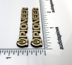 Pioneer Speaker Badge Logo Pair Gold Incised Plastic for CS Series and Others