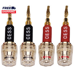 CESS-220 Pin Banana Plug to 4Mm Female Banana Jack/Speaker Wire 4 Pack