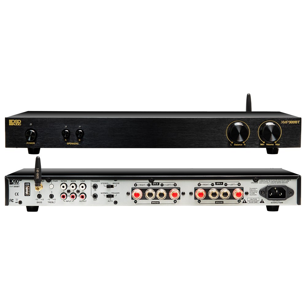 Premium 300W Stereo Amplifier w/ Bass & Treble Control, A/B Speaker Switching