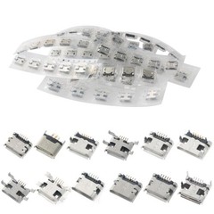 12 Types Micro USB Port Kit Female Jack Plug Connector, 5-Pin Micro USB Socke…