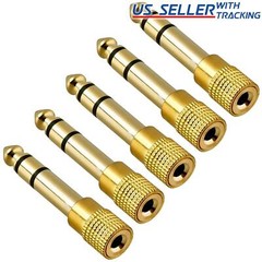 5pcs 6.35mm 1/4″ Male to 3.5mm 1/8″ Female TRS Stereo Audio Headphone Adapter