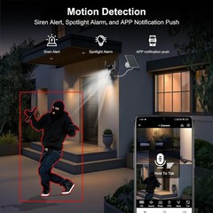 8MP 6K Triple Lens Solar Security Camera Outdoor, 5GHz/2.4GHz WiFi Wireless PTZ