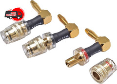 WJSTN Banana Plug to 4mm Female Jack Adapter, Speaker Audio Connectors, 4-Pack