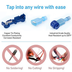 240/60 T-Taps Wire Terminal Connectors Insulated Quick Splice Combo Kit 22-10AWG
