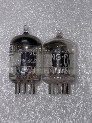 Pair Tungsol 5670 2C51 Black Plate Square Getter Tubes Amplitrex Strong Multiple