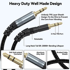 AUX Cable 20ft Long 3.5mm Audio Aux Cord 20 Feet Male to Male, Stereo Auxiliary
