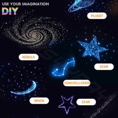 1set Kit de luces LED para coche techo de estrella lámpara de techo fibra óptica