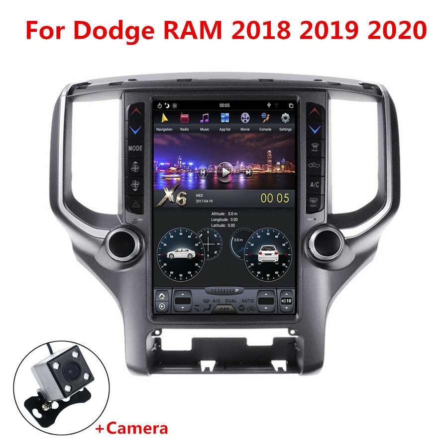 For Dodge Ram 2018 2019 2020 Vertical 12.1″ Android 9.0 Radio Player Gps Carplay