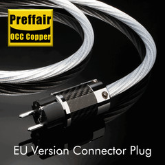 Preffair High Fidelity OCC Copper Conductor Silver Plating Power Cable DIY Plug