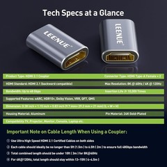 24K Gold-Plated HDMI Coupler – 8K Ready for Ultimate Visual Experience