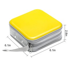 Yellow 36 Disc CD Case Organizer DVD VCD Carry Portable Holder Storage Bag Album