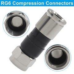 10 Pcs RG6 Compression Connectors, Black F Type Coaxial Cable Connector Coax …